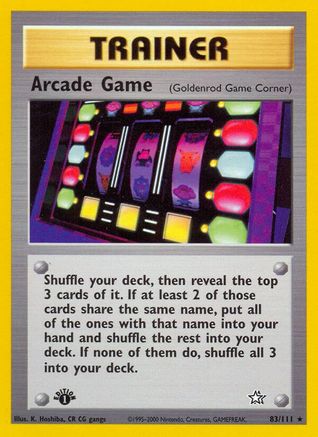 Arcade Game (Goldenrod Game Corner) (83) (1st Edition) - Neo Genesis