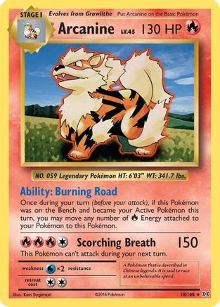 Arcanine (18) Reverse Holofoil - Evolutions