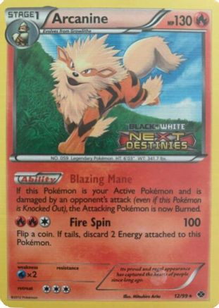 Arcanine (Prerelease) (12) Holofoil - Black Star Promos