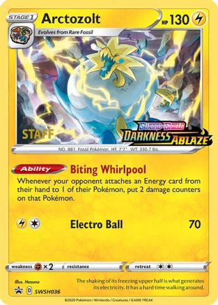 Arctozolt (Prerelease) [Staff] (SWSH036) Holofoil - Black Star Promos