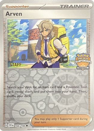 Arven (Regional Championships) [Staff] (166) Reverse Holofoil - Scarlet & Violet