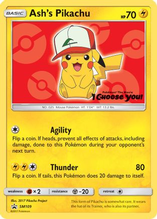 Ash's Pikachu (SM109) - Black Star Promos