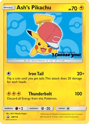 Ash's Pikachu (SM114) - Black Star Promos