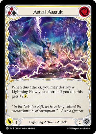 Astral Assault (Yellow) (OMN161) Rainbow Foil - Omens of the Third Age