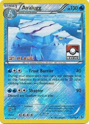 Avalugg (Pokemon League) [3rd Place] (31) Reverse Holofoil - League & Championship Cards