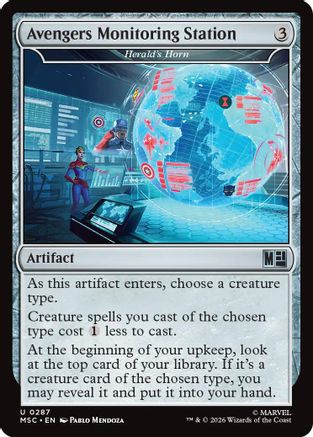 Avengers Monitoring Station – Herald's Horn (287) Surge Foil - Commander: Marvel Super Heroes