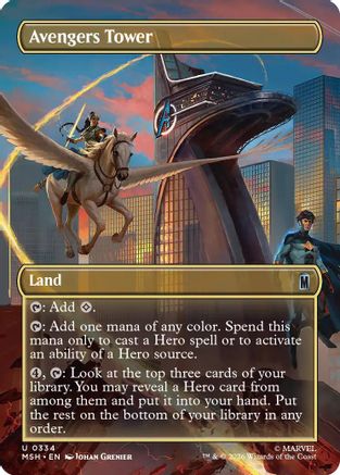 Avengers Tower (Borderless) (334) Foil - Marvel Super Heroes