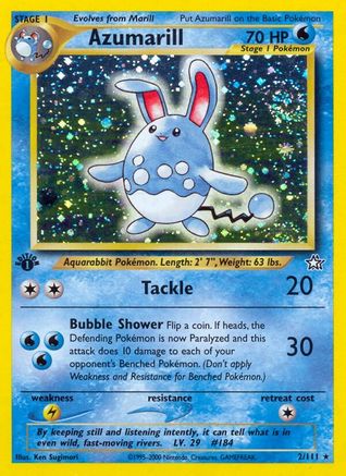 Azumarill (2) (1st Edition) Holofoil - Neo Genesis