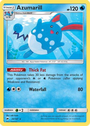 Azumarill (35) Reverse Holofoil - Burning Shadows