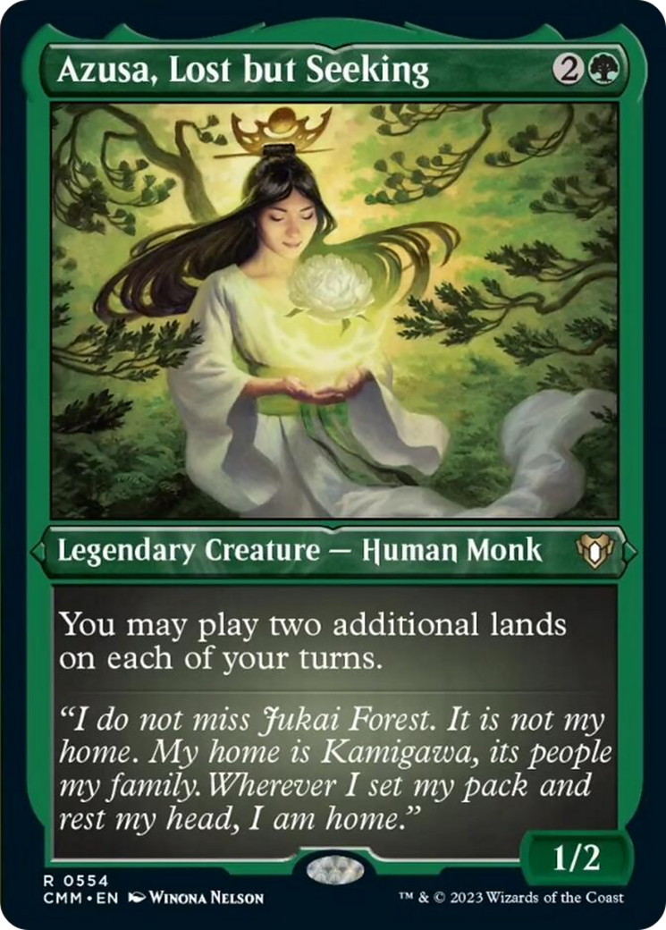 Azusa, Lost but Seeking (554) Etched Foil - Commander Masters