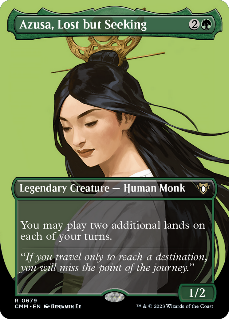 Azusa, Lost but Seeking (Borderless) (679) Foil - Commander Masters