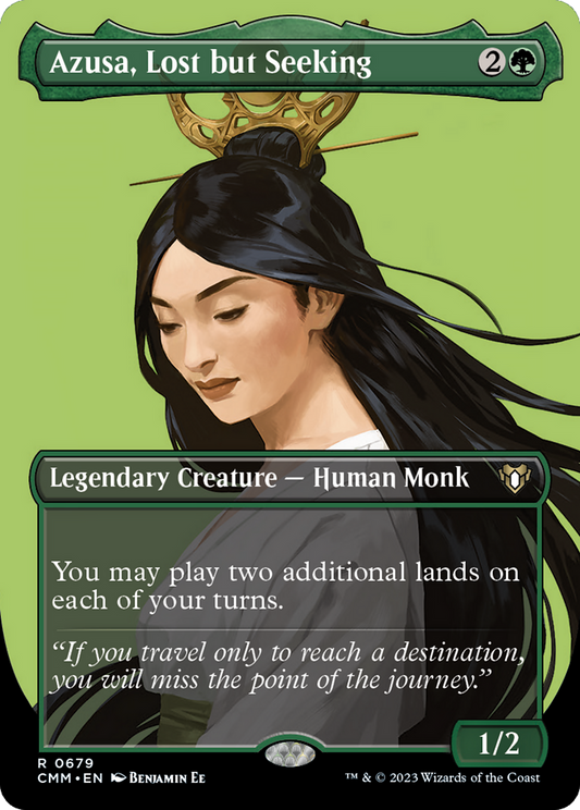 Azusa, Lost but Seeking (Borderless) (679) Foil - Commander Masters