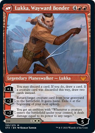 Mila, Crafty Companion // Lukka, Wayward Bonder (153s) Foil - Strixhaven: School of Mages Promos