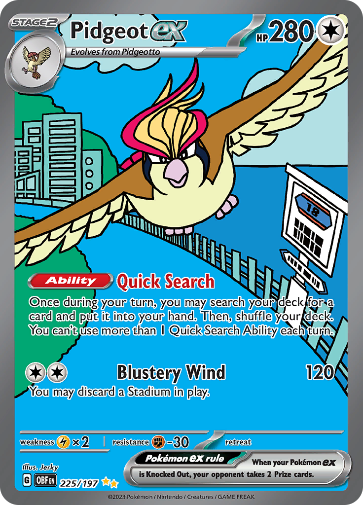 Pidgeot ex (225/197) [Scarlet & Violet: Obsidian Flames] | Silver Goblin