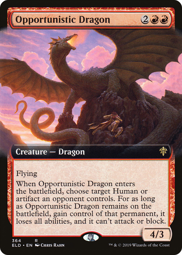 Opportunistic Dragon (Extended Art) (364) - Throne of Eldraine