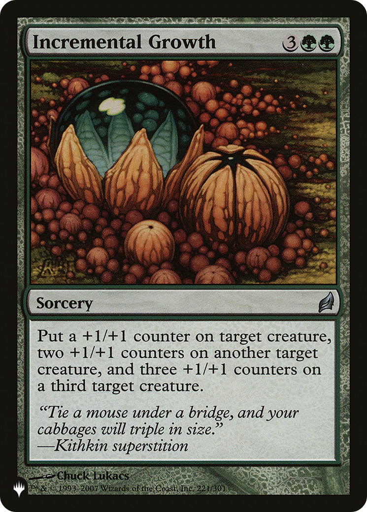 Incremental Growth (LRW-221) - The List