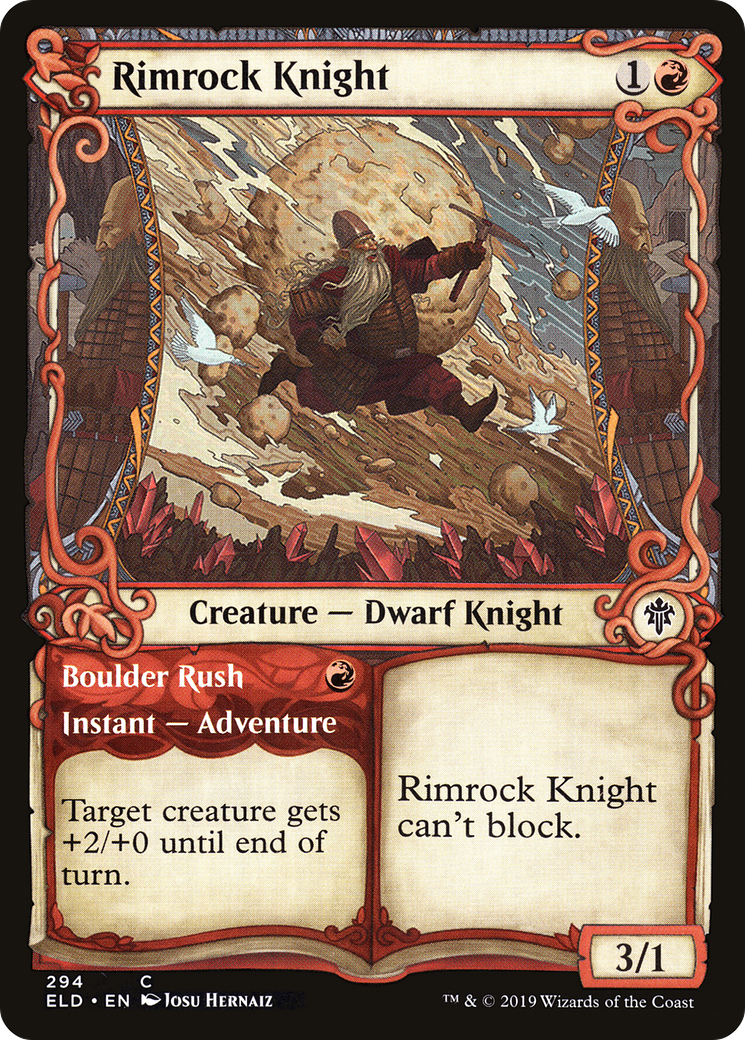 Rimrock Knight // Boulder Rush (Showcase) (294) Foil - Throne of Eldraine