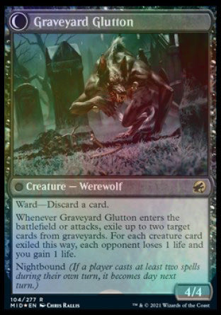 Graveyard Trespasser // Graveyard Glutton (104s) Foil - Innistrad: Midnight Hunt Promos