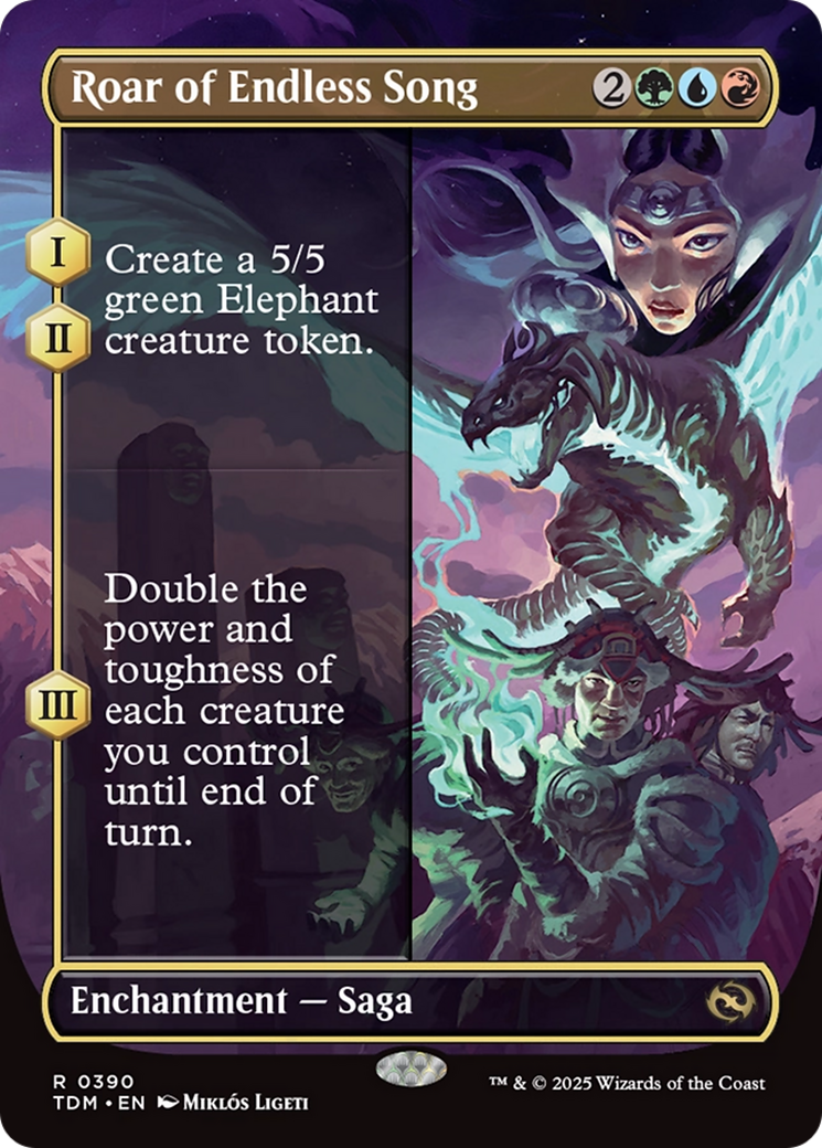 Roar of Endless Song (Borderless) (390) Foil - Tarkir: Dragonstorm