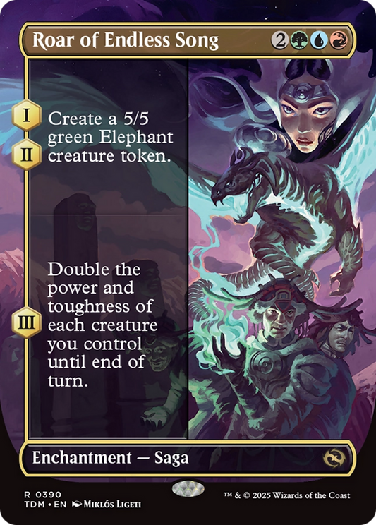 Roar of Endless Song (Borderless) (390) Foil - Tarkir: Dragonstorm