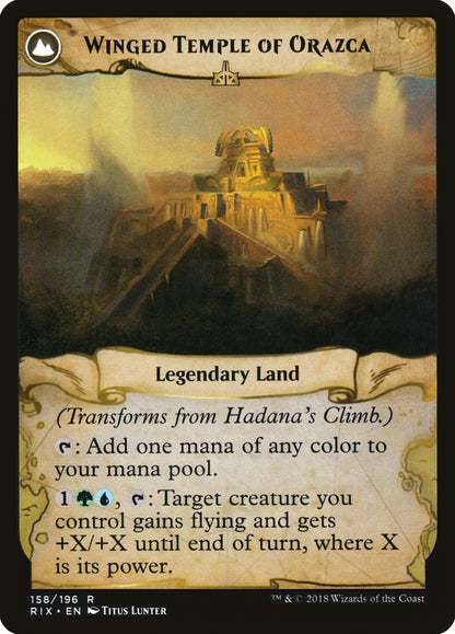Hadana's Climb // Winged Temple of Orazca (158) Foil - Rivals of Ixalan