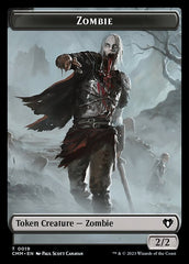 Clue // Zombie (0019) Double-Sided Token [Commander Masters Tokens] | Silver Goblin