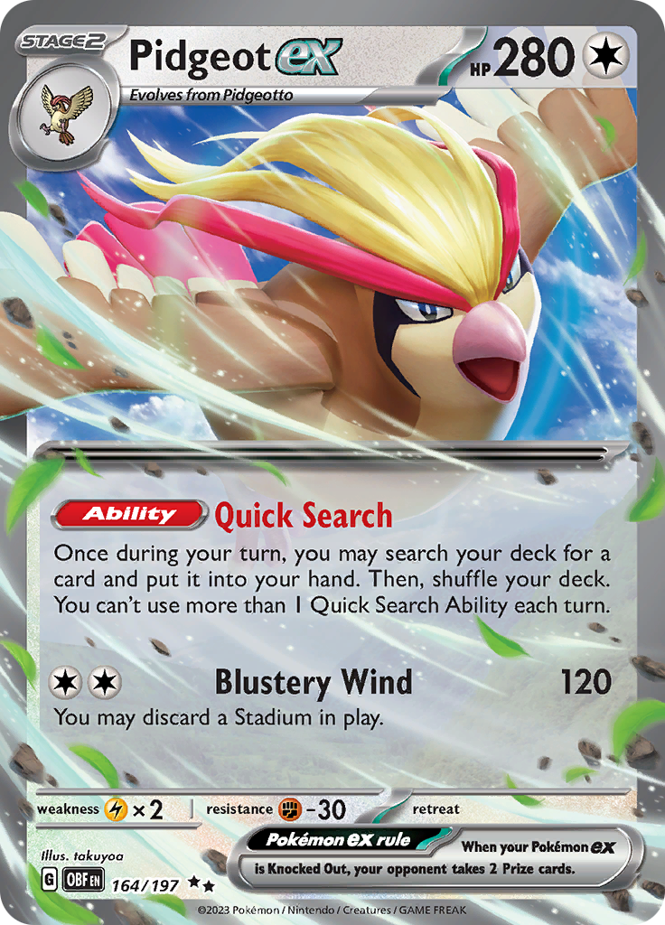 Pidgeot ex (164/197) [Scarlet & Violet: Obsidian Flames] | Silver Goblin