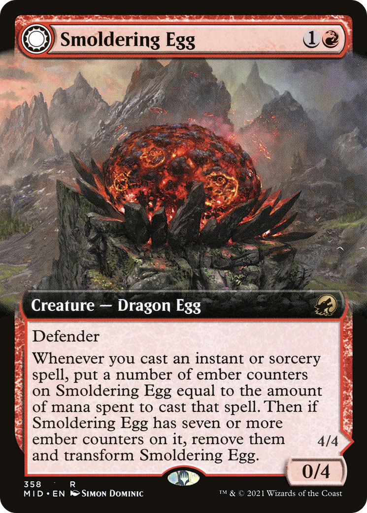 Smoldering Egg (Extended Art) (358) Foil - Innistrad: Midnight Hunt