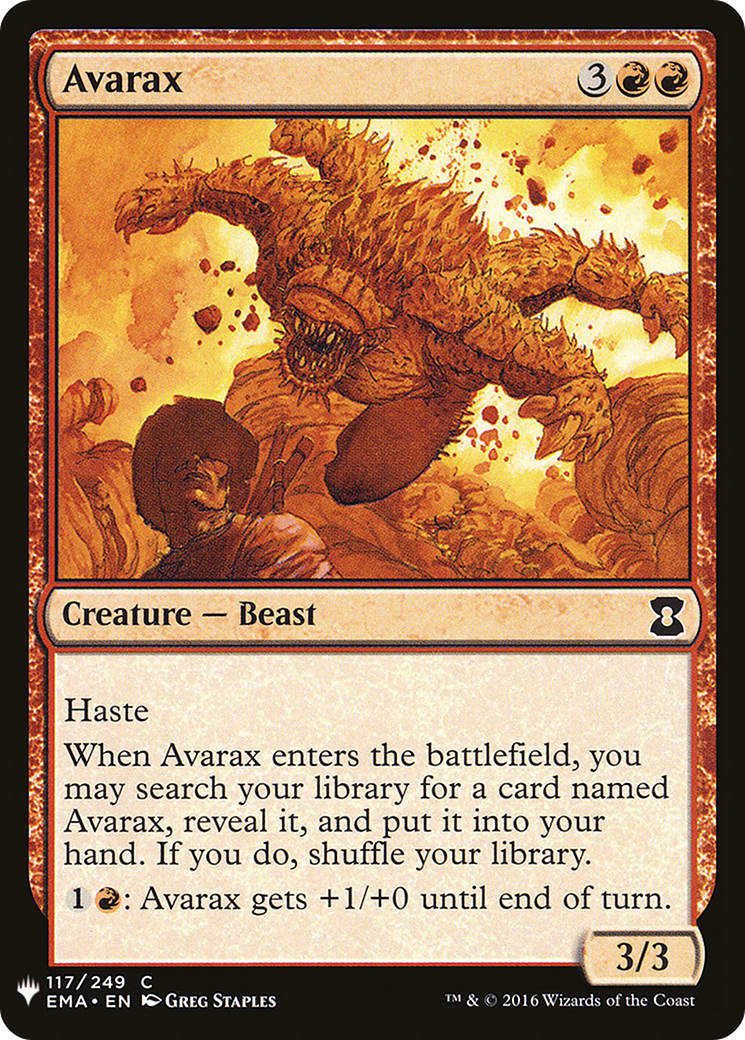 Avarax (EMA-117) - The List