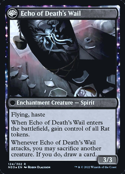 Tribute to Horobi // Echo of Death's Wail (124s) Foil - Kamigawa: Neon Dynasty Promos