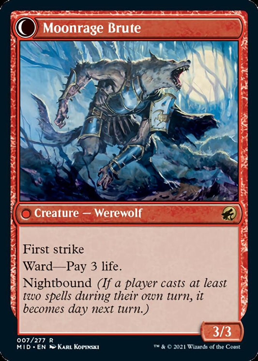 Brutal Cathar // Moonrage Brute (007) Foil - Innistrad: Midnight Hunt