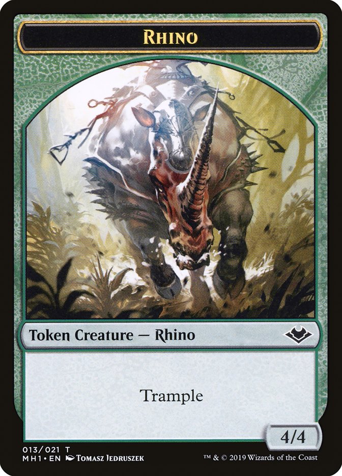 Zombie (007) // Rhino (013) Double-Sided Token [Modern Horizons Tokens] | Silver Goblin