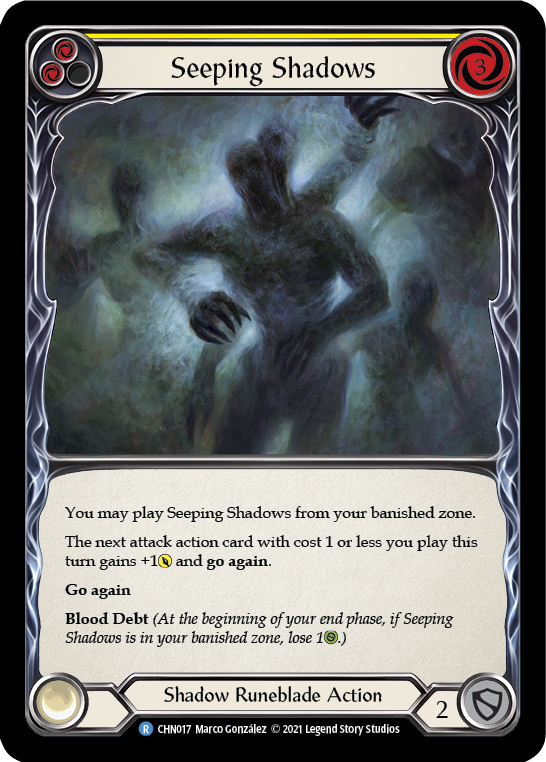 Seeping Shadows (Yellow) [CHN017] (Monarch Chane Blitz Deck) | Silver Goblin