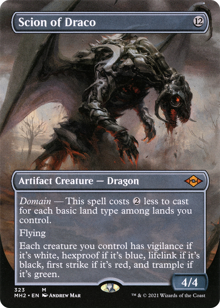 Scion of Draco (Borderless Alternate Art) [Modern Horizons 2] Foil