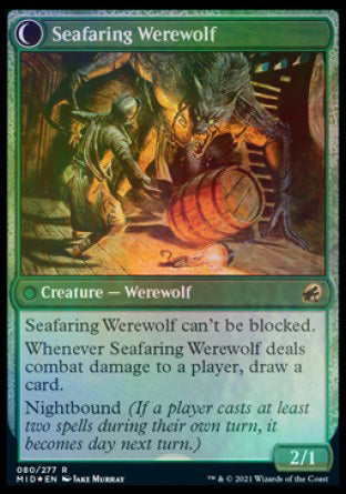 Suspicious Stowaway // Seafaring Werewolf (80s) Foil - Innistrad: Midnight Hunt Promos