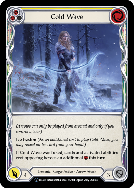 Cold Wave (Yellow) Unlimited Edition Rainbow Foil (ELE039) - Tales of Aria | Silver Goblin