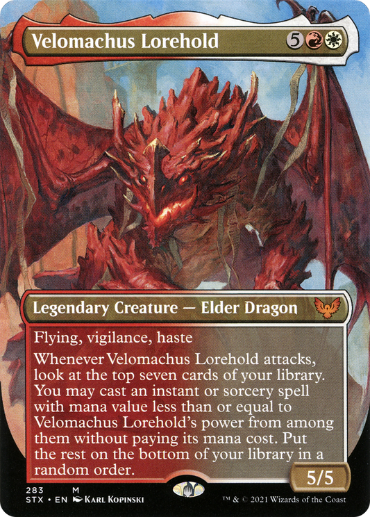 Velomachus Lorehold (Borderless Alternate Art) [Strixhaven: School of Mages] Foil