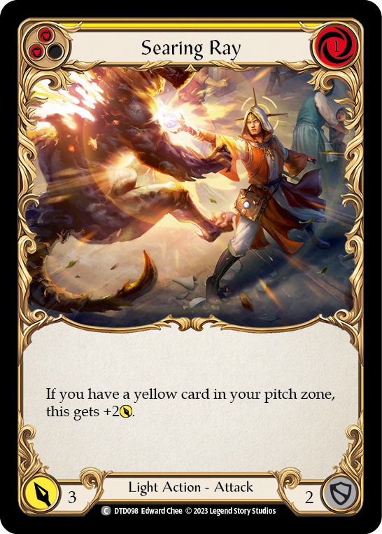 Searing Ray (Yellow) [DTD098] (Dusk Till Dawn)  Rainbow Foil | Silver Goblin