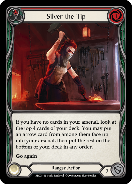 Silver the Tip (Red) [ARC051-R] (Arcane Rising)  1st Edition Rainbow Foil | Silver Goblin