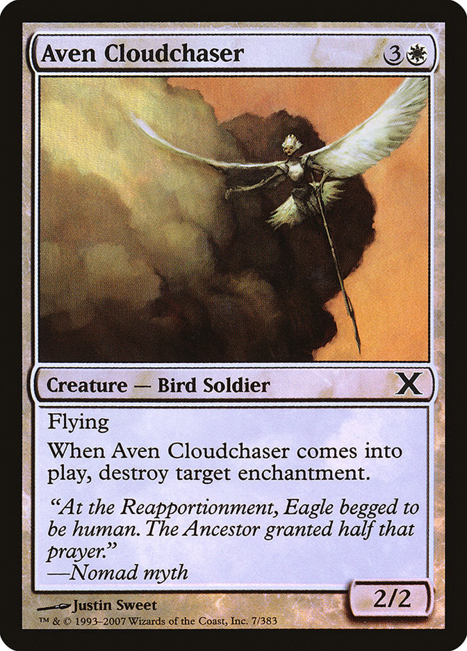 Aven Cloudchaser (Premium Foil) [Tenth Edition] | Silver Goblin