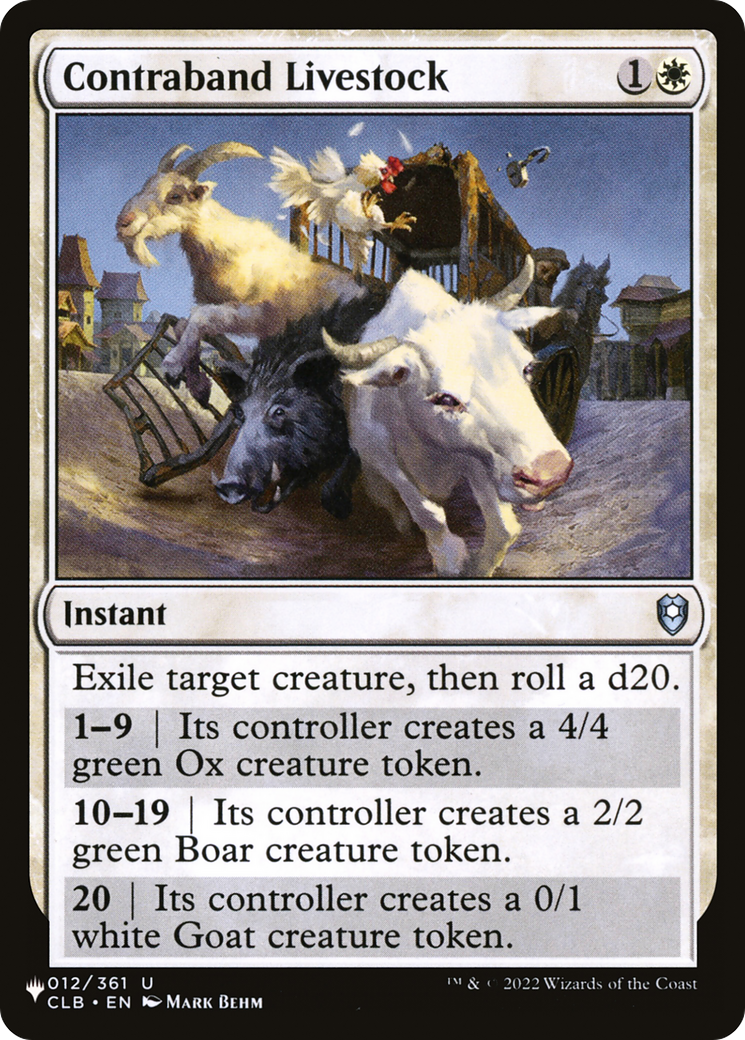 Contraband Livestock [The List Reprints] | Silver Goblin