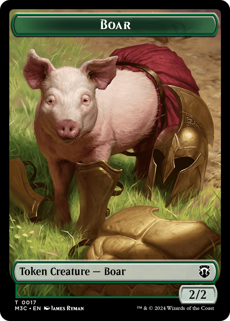 Hydra // Boar Double-Sided Token [Modern Horizons 3 Commander Tokens] | Silver Goblin