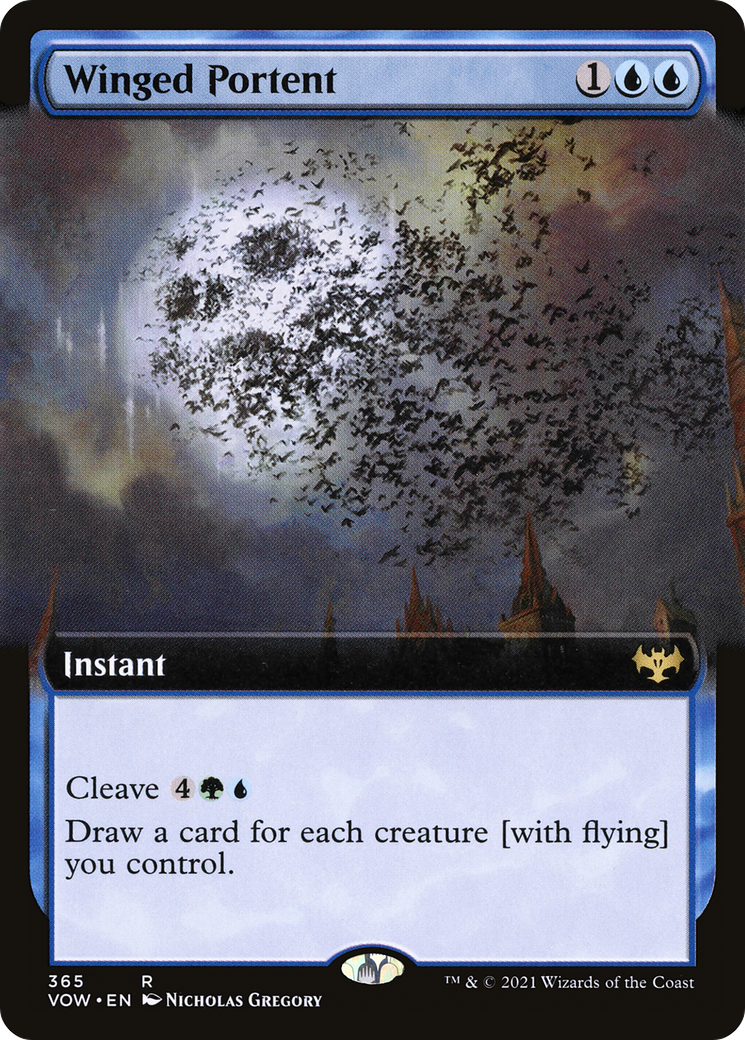 Winged Portent (Extended Art) (365) Foil - Innistrad: Crimson Vow