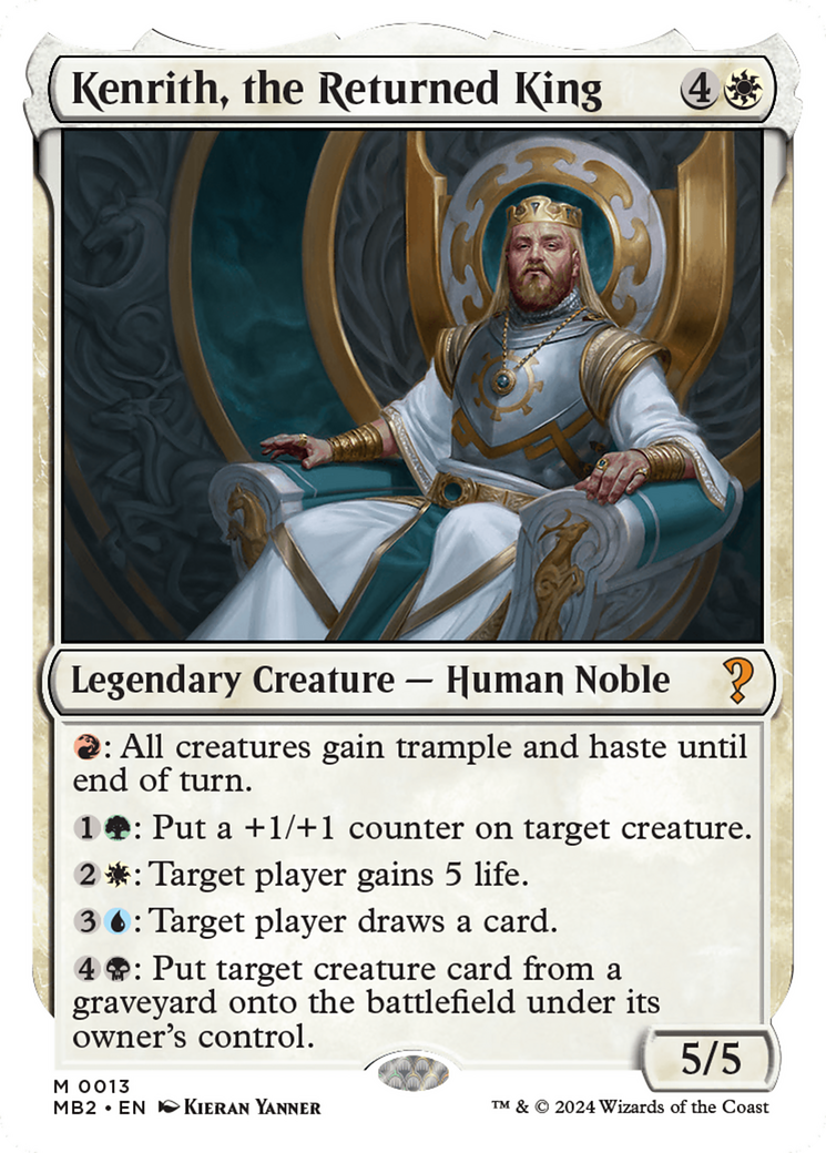 Kenrith, the Returned King (White Border) [Mystery Booster 2] | Silver Goblin