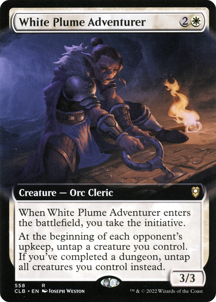 White Plume Adventurer (Extended Art) (558) - Commander Legends: Battle for Baldur's Gate