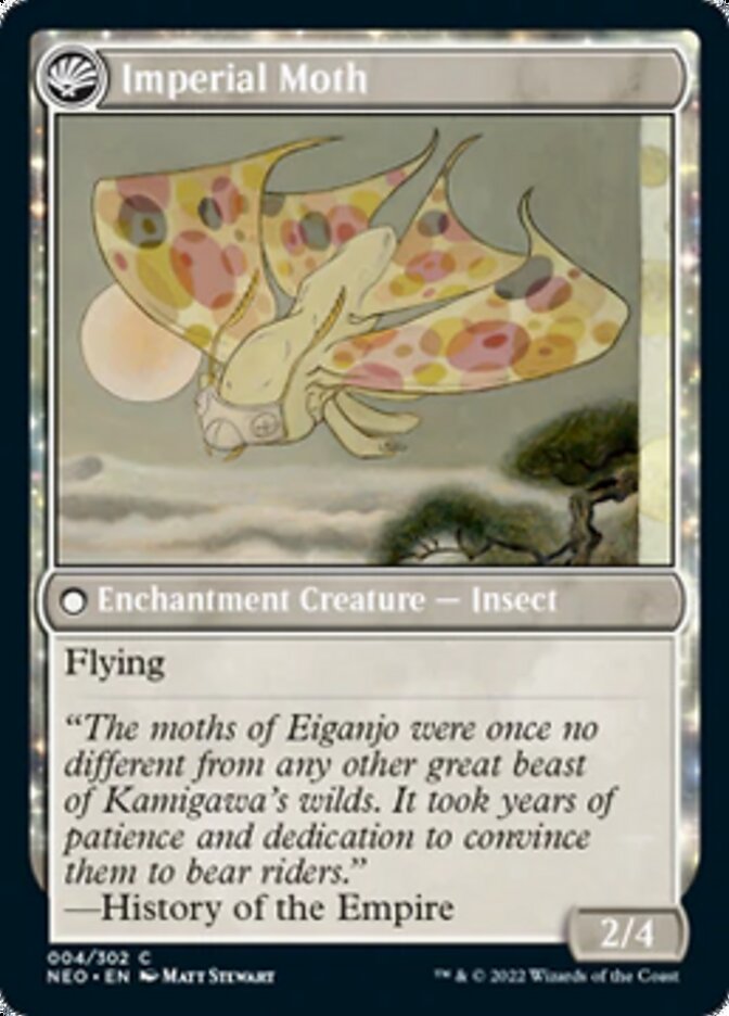 Befriending the Moths // Imperial Moth (004) Foil - Kamigawa: Neon Dynasty
