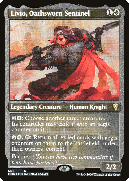 Livio, Oathsworn Sentinel (551) Etched - Commander Legends