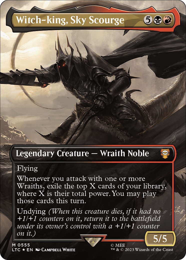 Witch-king, Sky Scourge (Borderless) (Surge Foil) (555) Foil - Tales of Middle-earth Commander