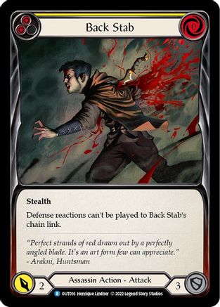 Back Stab (Yellow) (OUT016) Rainbow Foil - Outsiders