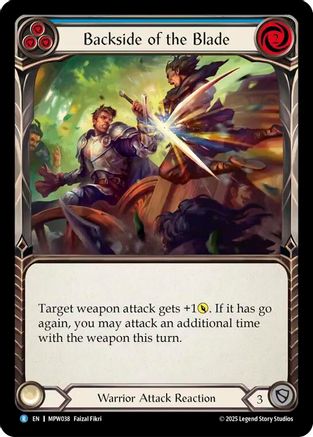 Backside of the Blade (Blue) (MPW038) Rainbow Foil - Mastery Pack Warrior